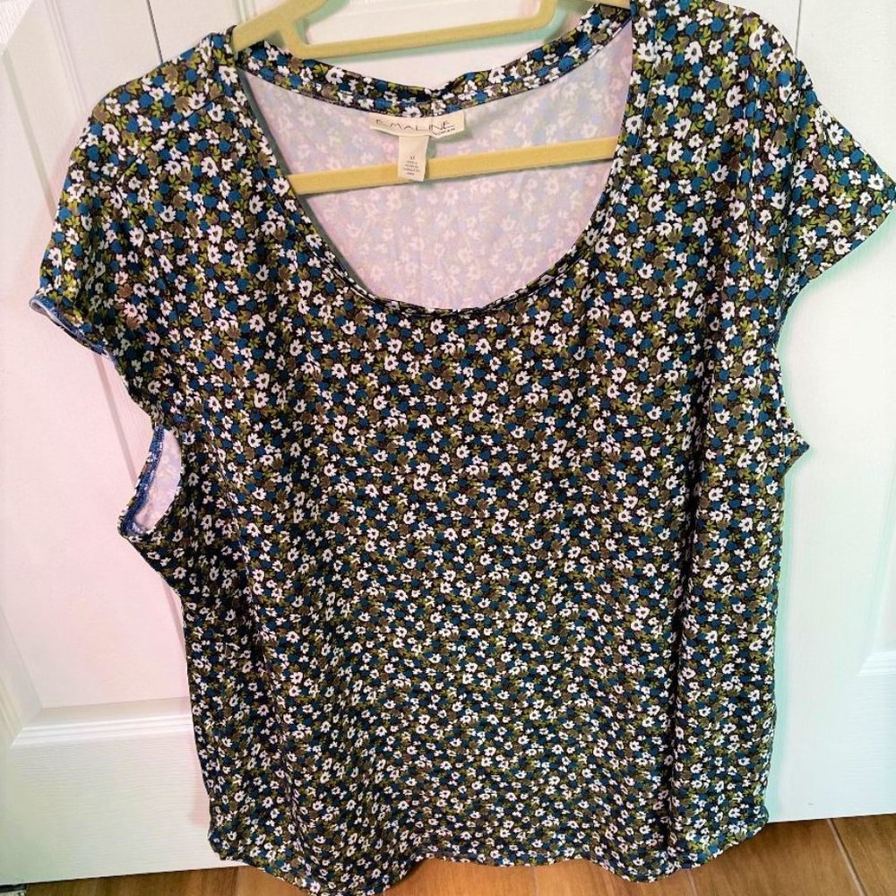 Emaline Blue Green Top  Size 2X